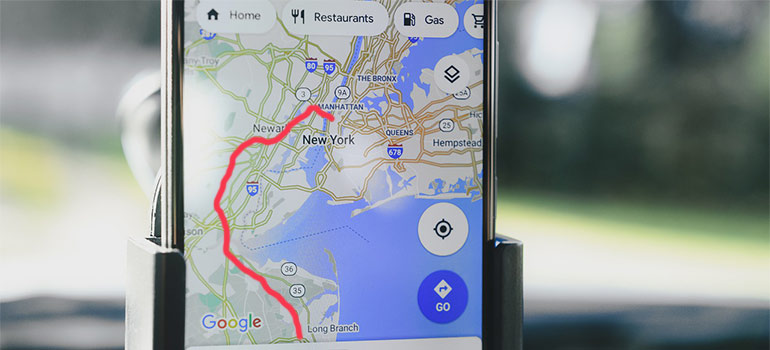 a google map showing a route that your movers NYC to NJ will cross