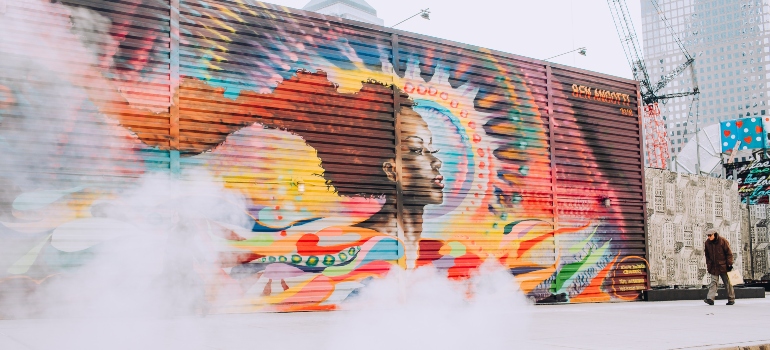 NYC street art representing safest neighborhoods in NYC